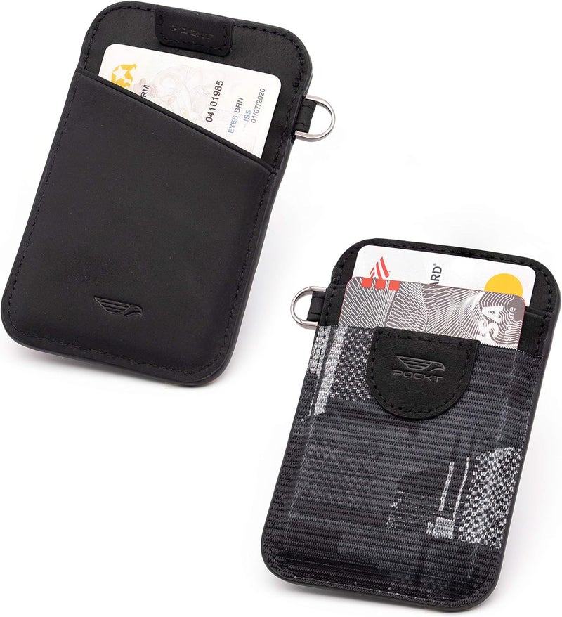 POCKT Slim Card Holder Wallet For Men and Women - Minimalist Front Pocket Wallet Elastic Credit Card Holder Genuine Leather RFID Blocking Card Case Wallets | Smutch - Image 3
